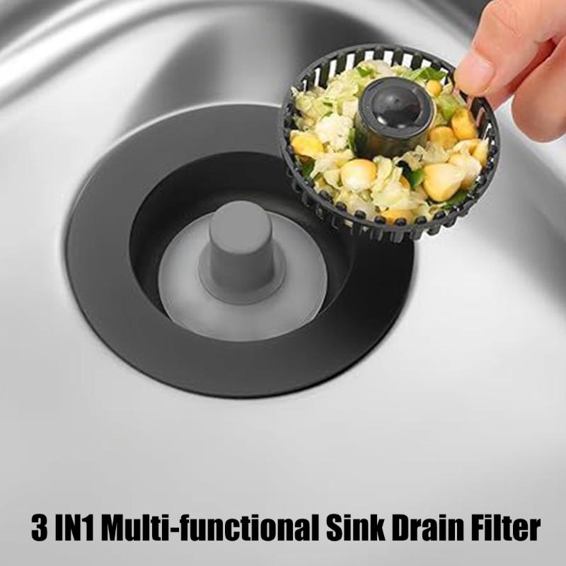 Kitchen Sink Drain Basket Anti Clogging Drain Stoppers Bounce Cores Sink Strainer Wash Basins Drain Filter Easy to Use