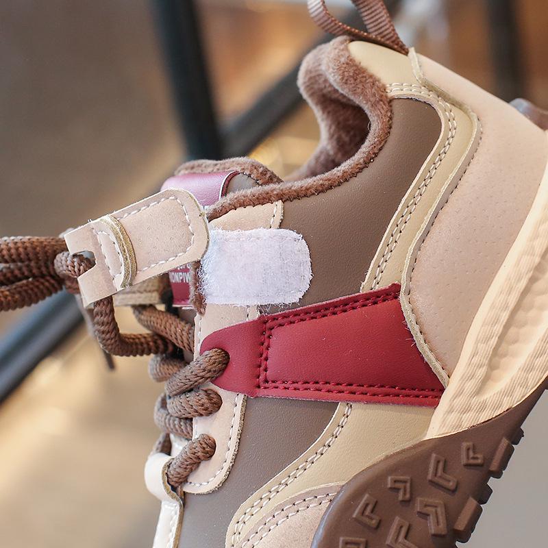Zapatillas Deportivas de Cuero Forradas de Polar para Niños Invierno 2025: Cálido, Doble Algodón, Unisex Niños y Niñas, Estilo 'Papá', Venta Popular