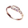 Purple Gold-Plated Rose Gold Chain, Simple And Exquisite Living Mouth Hollow And Shiny Opening Ring