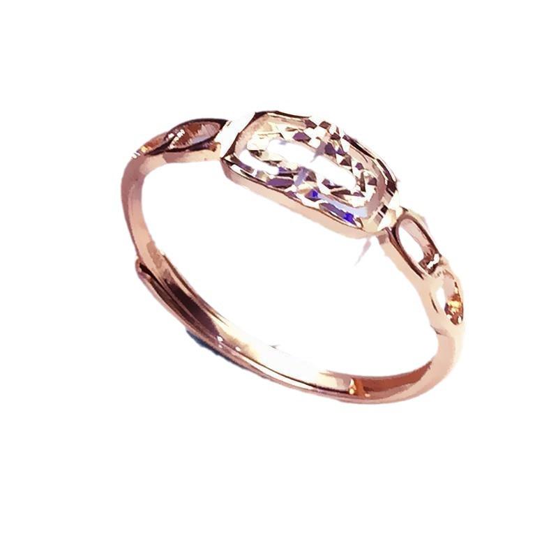 Purple Gold-Plated Rose Gold Chain, Simple And Exquisite Living Mouth Hollow And Shiny Opening Ring