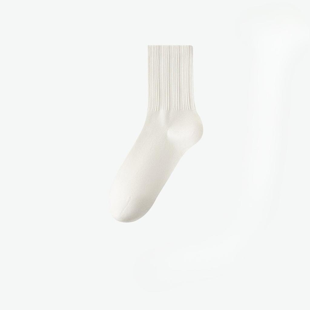 Herbst- und Winter Herren Mid-Calf Socken, Aloe Vera Ätherisches Öl Antibakteriell, Desodorierend, Verdickt Warm, Reine Baumwolle Hochelastisches Bündchen Socken