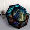 1pc Wolf Stained Automatic Umbrella - 8-Rib Foldable Design, Outdoor Adventures, and Family Celebrations y250829110