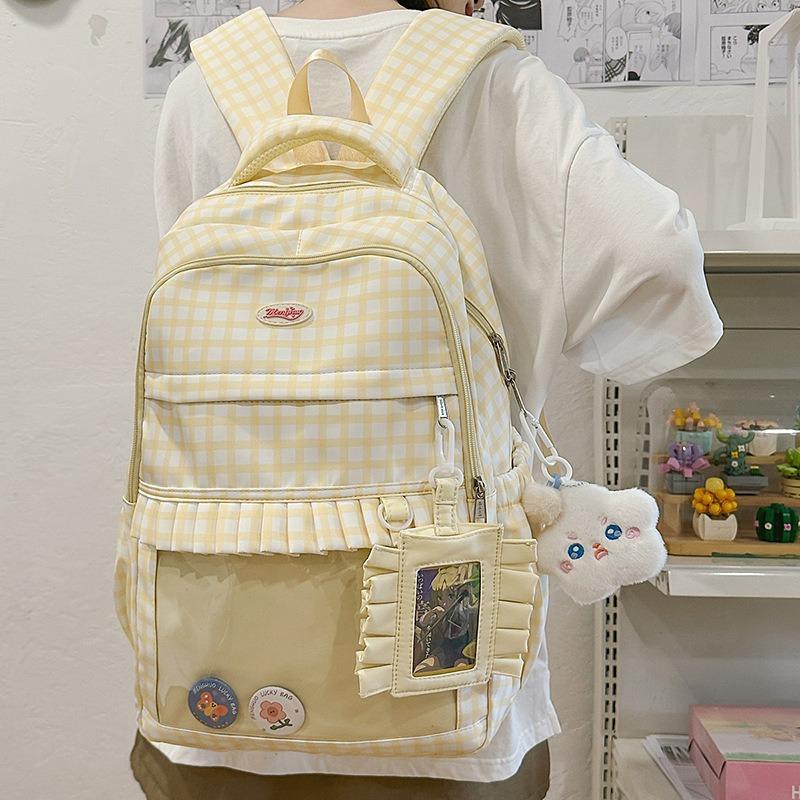 High-value, fresh and sweet, two-dimensional girl, high school student, large-capacity backpack.
