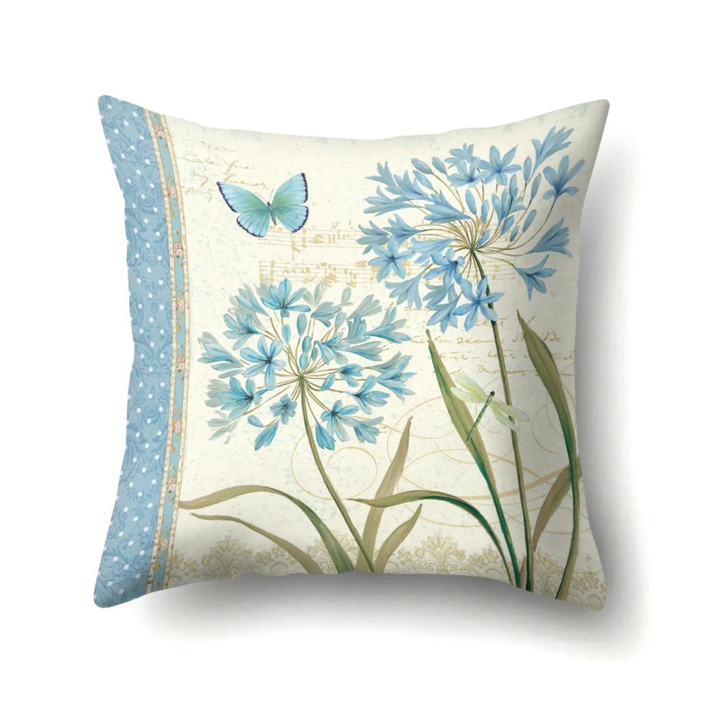 Home Decoration Living Room Sofa Pillowcase Garden  Oil Painting  Cushion Cover Polyester Pillow 45x45cm