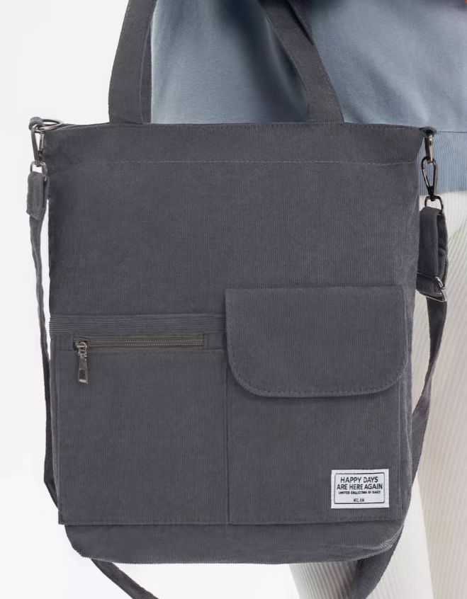 

Женская сумка Сумка-тоут Вельветовая сумка Новая сумка через плечо Стильная и простая сумка-мессенджер Большая вместимость