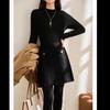 Women Black Wool Glitter Tweed A‑Line Mini Skirt High Waist Short Skirt For Autumn Winter New Arrival