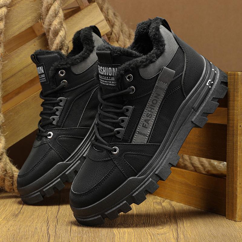 

Men s shoes for autumn and winter 2025 warm and plush thick soled shoes for men s sports and leisure 46 чорний
