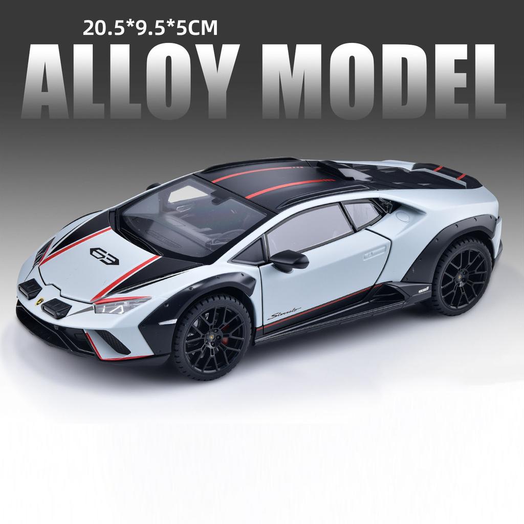 1:24 Scale HURACAN STERRATO URUS Car Model Toy Metal Diecast Sound Light Shock Absorption Models Hobby Presents for Children