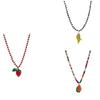 Lively Colorful Bead Necklace With Banana Strawberry Orange Fruit Charm Dopamine Inspired For Women Fashion Accessory