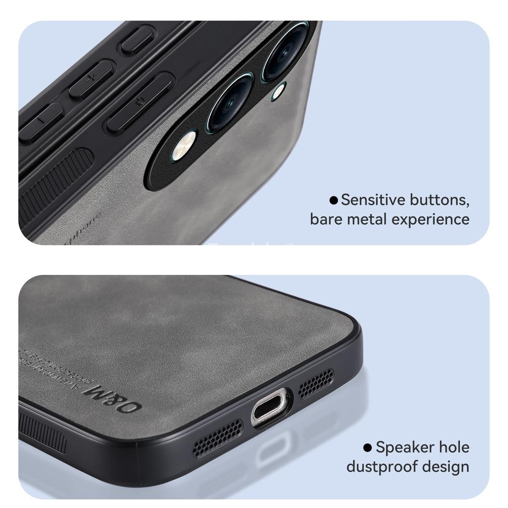 Nubuck Leather Magnetic Case for Vivo Y04 Y29 4G Y29s 5G Protective Cover Shockproof Back Shell Coque Capa Fundas