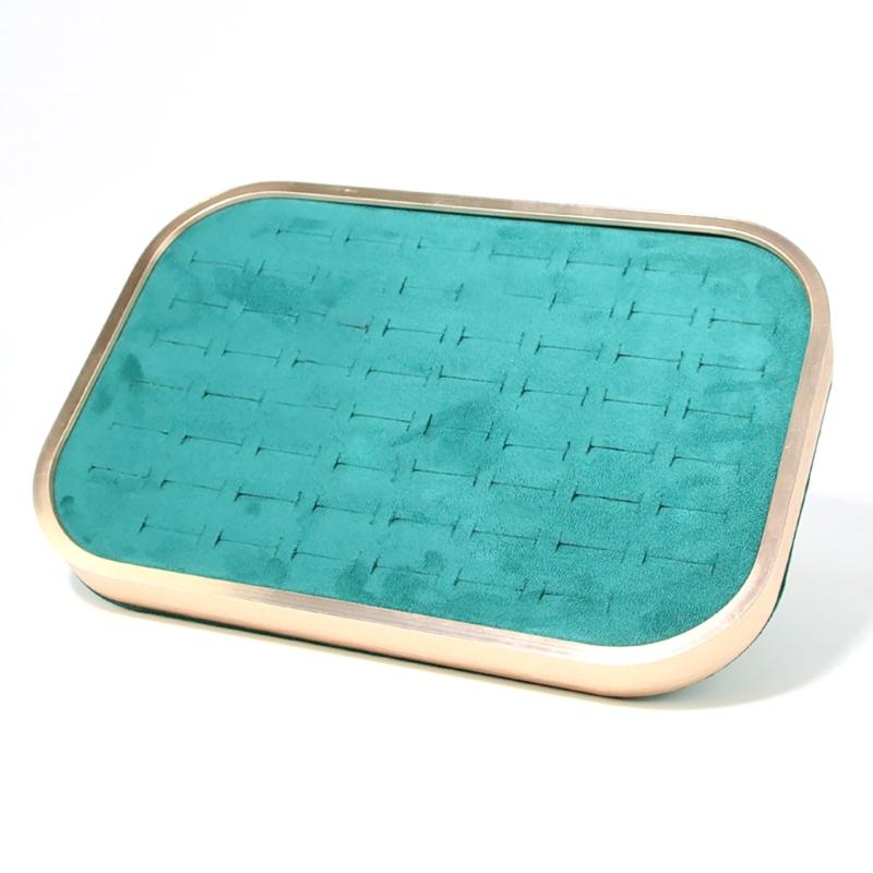 Elegant Velvets Jewelry Storage Tray Pendant Holder Elegant Jewelry Box Stackable Display Showcase Plate for Necklace
