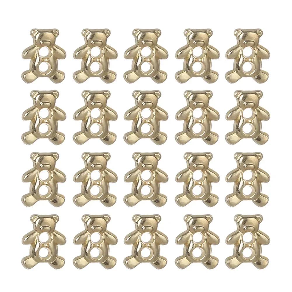 20PCS Cute Mini Decor Buttons Metal Buckles Bear Button DIY Doll Clothes Tiny Craft buttons Clothing Sewing Accessories
