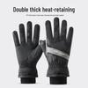 Men's Winter Touchscreen Cotton Gloves: Thick, Velvet-Lined, Windproof for Cycling & Motorcycling.
