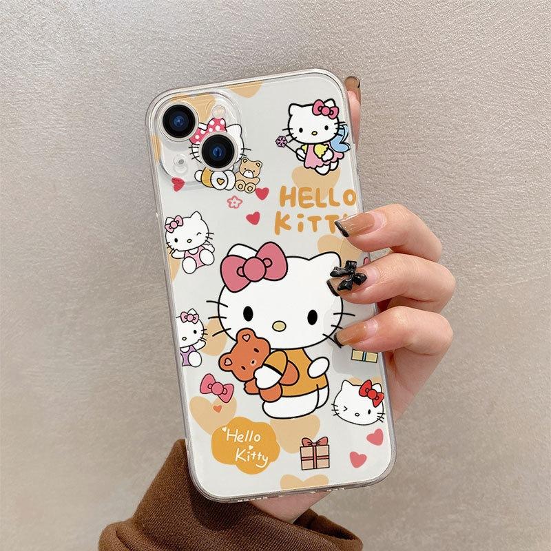 HelloKitty transparent and simple Apple 16ProMax unique good-looking iPhone15 Pro girl feeling super hot iphone17