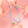 2Pcs Finger String Game Rainbow Color Thread Rope Diverse Gameplay Finger Flexibility Training Developmental Toy Interactive Cradle String Ropes Kids