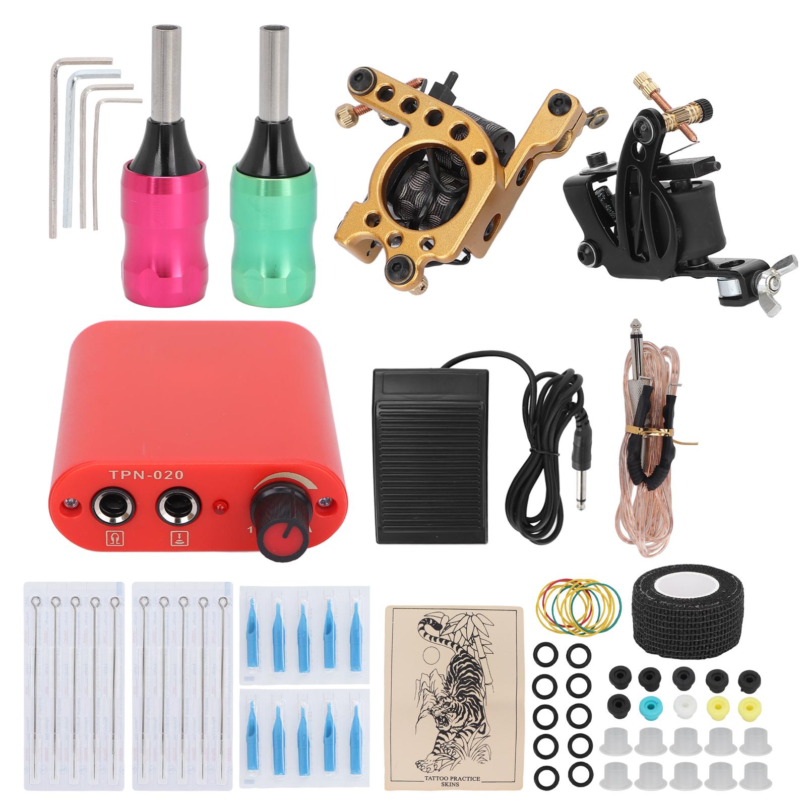 

Набор катушек для татуировки, лайнер, шейдер, источник питания, игла для татуировки, набор инструментов для татуировки на коже US Plug