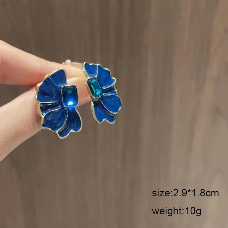 New Blue Color Geometric Earrings for Women Bohemian Flower Butterfly Pendants Female Dangle Earrings 2024 aretes de mujer
