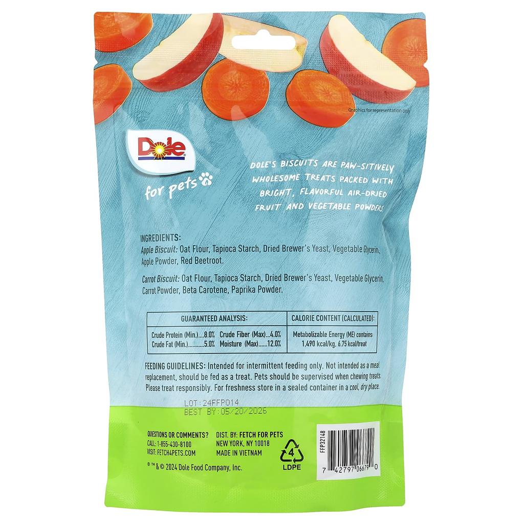 Dole for Pets, Apple + Carrot Biscuits, 200g (7oz)