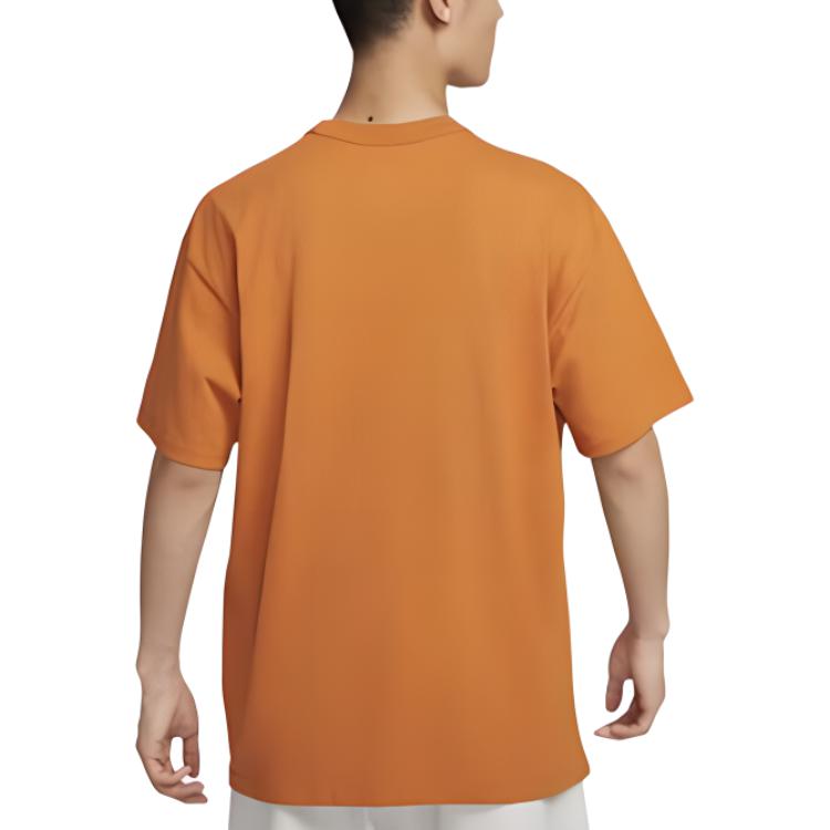 Nike T Shirts Men's Orange Crew Neck Moderate FV7727-815