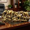 Resin Elephant Family Statues Elephant Herds With Babies Frgurines Sculpture Desktop Decoration Ornament Home Decors