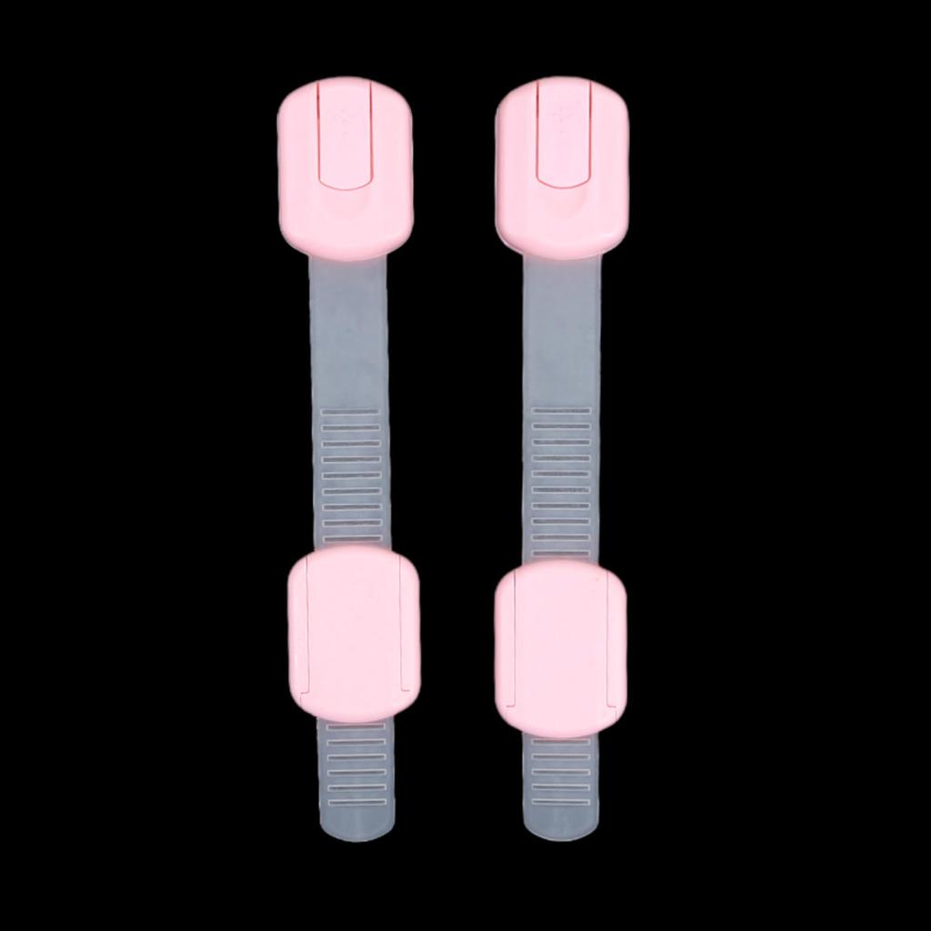 2Pcs Child Safety Strap Locks Baby Locks For Cabinets And Drawers Toilet Fridge,Adhesive Cabinet Drawer Door Latches-2 Style