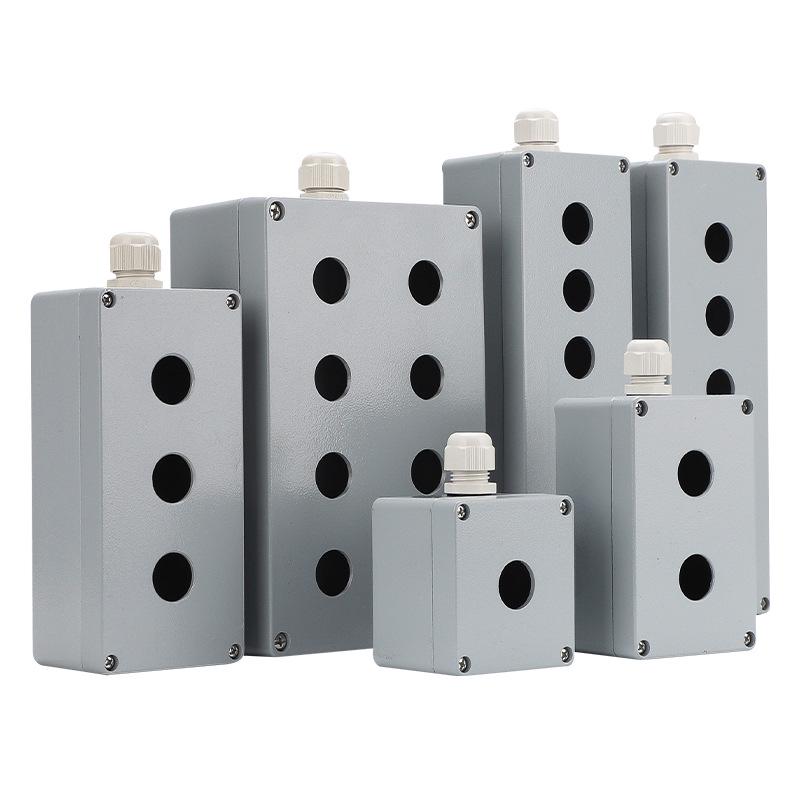 Waterproof Aluminum Emergency Stop Metal Button Box, 22MM, Impact-Resistant Empty Control Box