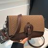 Simple small square bag autumn new shoulder messenger bag niche fashion texture solid color women's bag