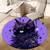 1pc Anime Cat Skull Crown Round Carpet Office Chair Mat, Anti Slip Rug for Home Decor, Gaming Room