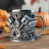 V8 Engines Stainless Steel Cup,Personalized Coffee Mug with Insulated Handle,Perfect for Car Lovers Gifts,Mechanics, Christmas,Living room decoration