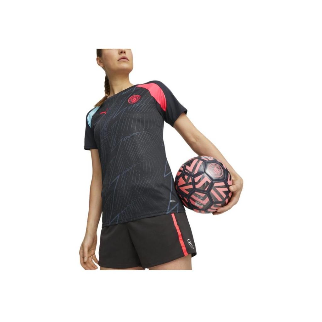 Puma Manchester City Pre-Match Jersey Round Neck Comfortable Pullover Short Sleeve Football Shirt Women tops Deep-Navy 772852-14