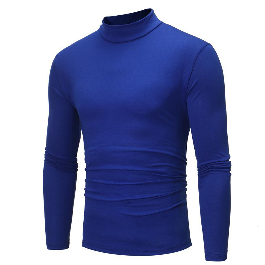 Men's Slim Fit High Collar Long Sleeve T-Shirt for Autumn/Winter 2026