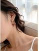 18k Gold Double Maple Leaf Stud & Ear Cuff Earrings for Women