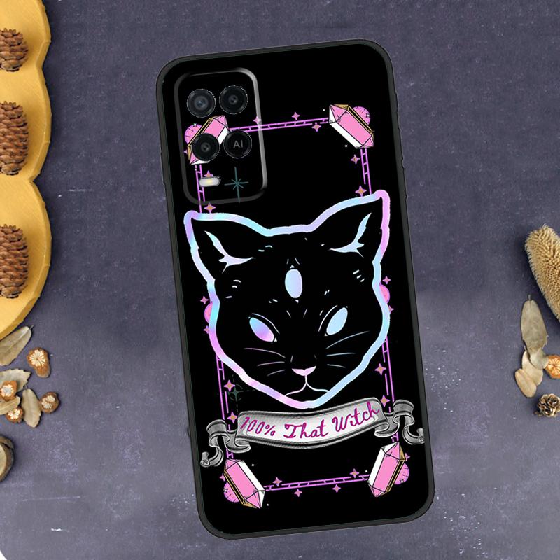 Death Tarot Cat Phone Case For Oppo A79 A18 A38 A58 A78 A98 A17 A40 A60 A80 A16 A76 A96 A15 A74 A94 A54 A77