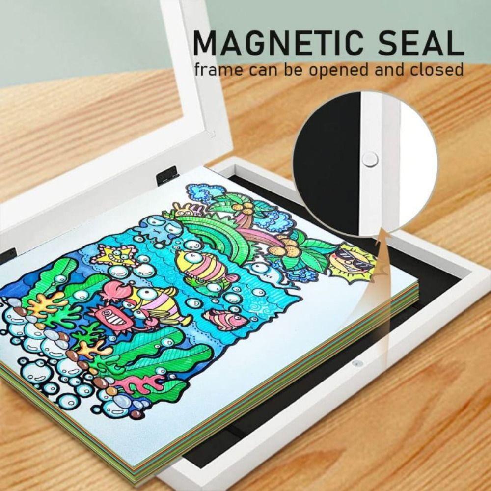 Home Decor Picture Display Children Magnetic Desktop Ornaments Photo Frame Art Frames Oil Painting