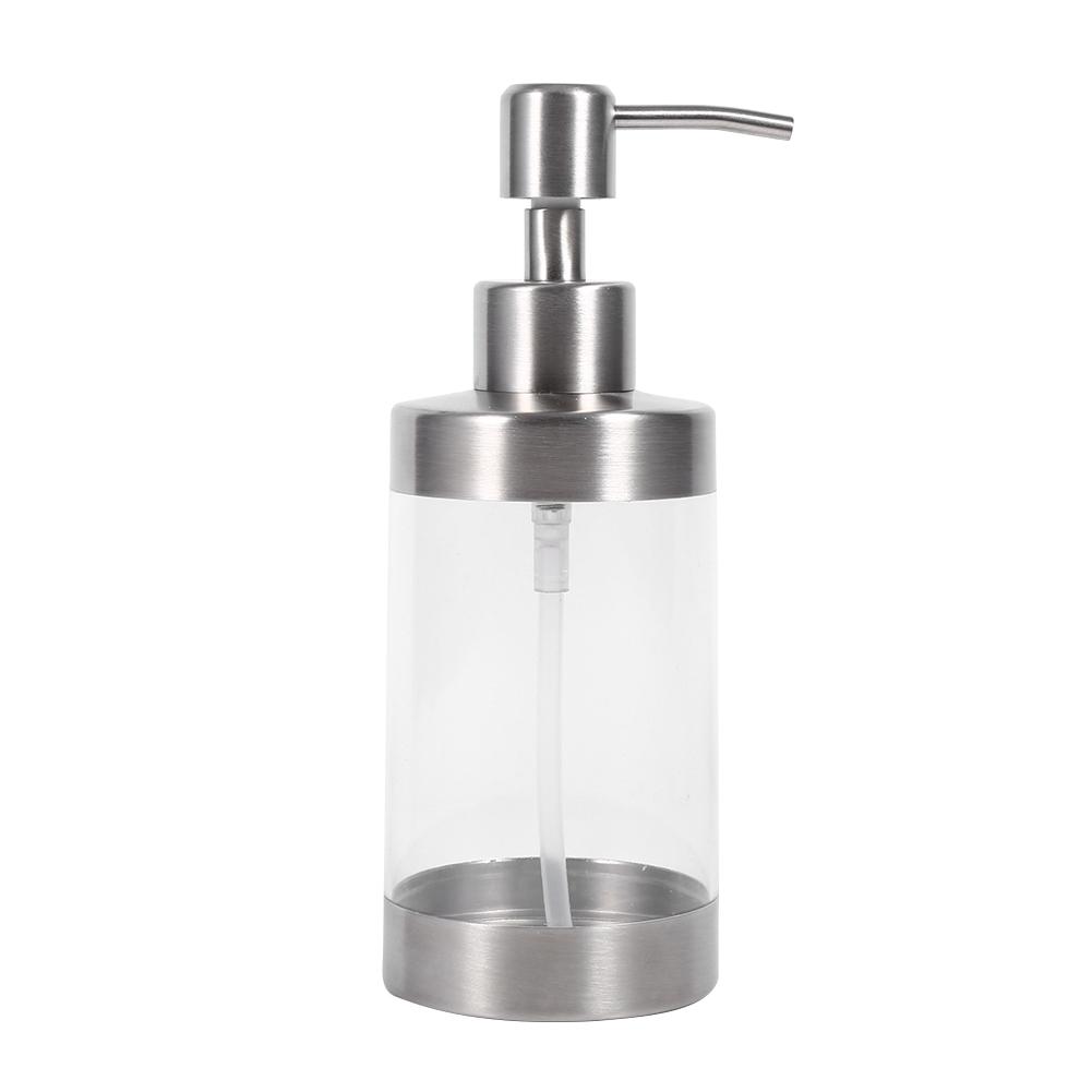 1PC 350ml Soap Dispenser Countertop Pump Lotion Bottle 304 Stainless Steel&Acrylic