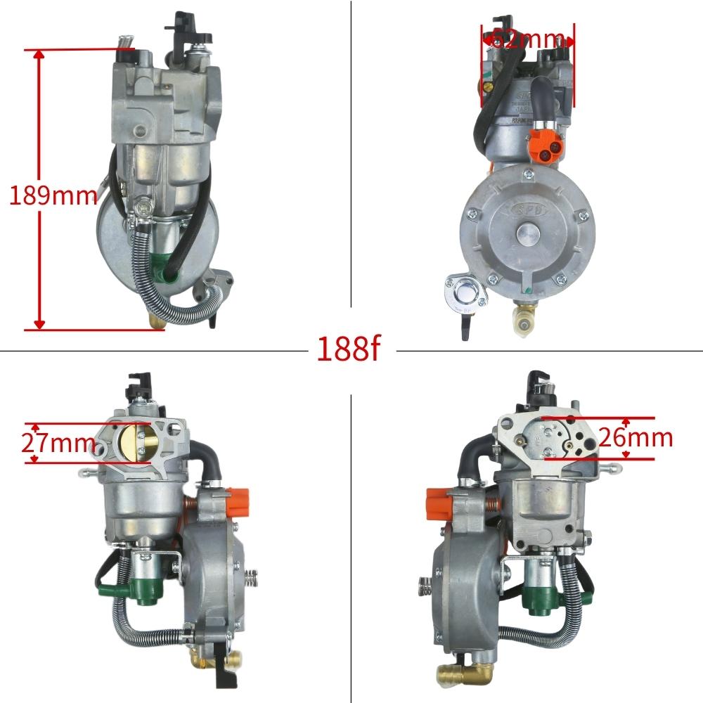 For Honda GX390 GX340 188F LPG CNG 4.5‑5.5KW Petrol Gas Small Engines Generator Dual Fuel Carburetor Manual Choke
