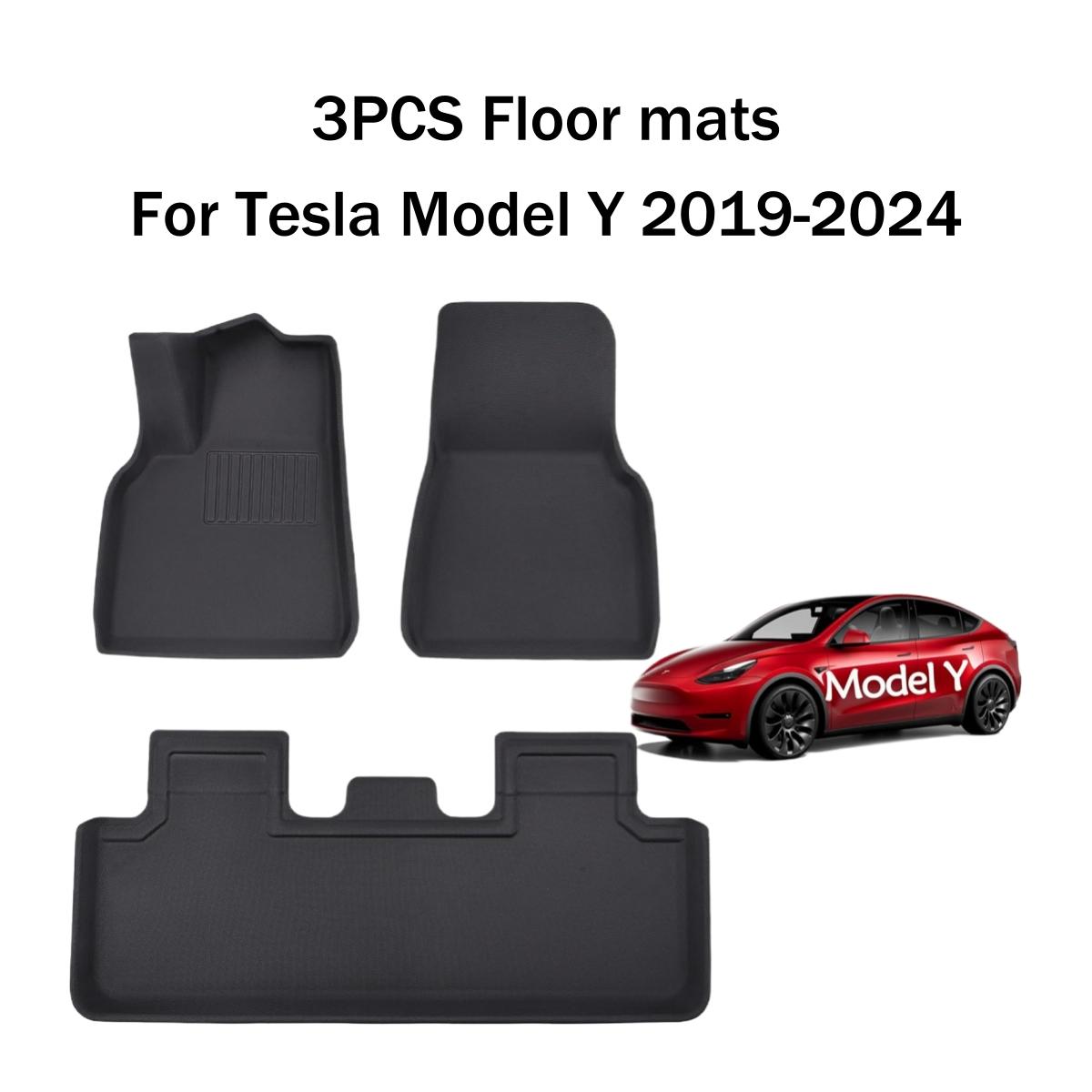 

3-слойные коврики для Tesla Model Y 2019-2025 Custom Fit Model Y Коврики для пола Всепогодные внутренние покрытия 2025 Новое обновление