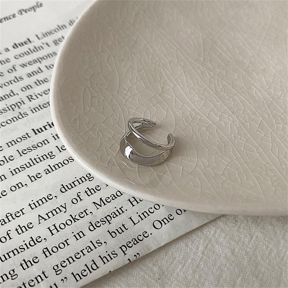 

C-type double-layer earless ear clips women s ins simple earrings cold wind ear bone clips design earrings