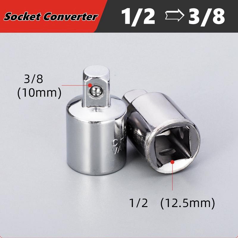 1/4" 3/8" 1/2" Ratchet Wrench Adapter Chrome Vanadium Steel Ratchet/Socket Extension/Conversion Kit for Automotive Maintenance