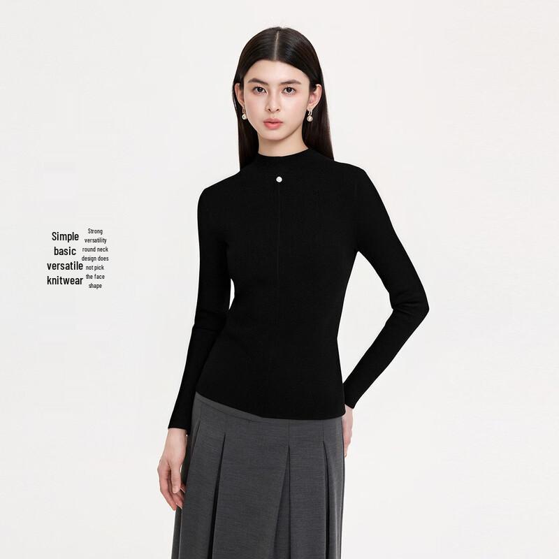 FivePlus Women's Metal Embellished Slim Fit Knit Top