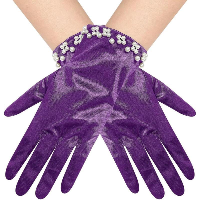 Meier C 25496 pearl wedding gloves bridal wedding gloves фиолетовый