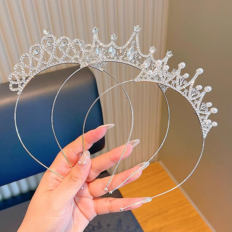 1 Stück Party Girl Krone Stirnband Performance Laufsteg Süßes kleines Mädchen Krone Stirnband Kinder Haaraccessoires Geburtstagsgeschenk