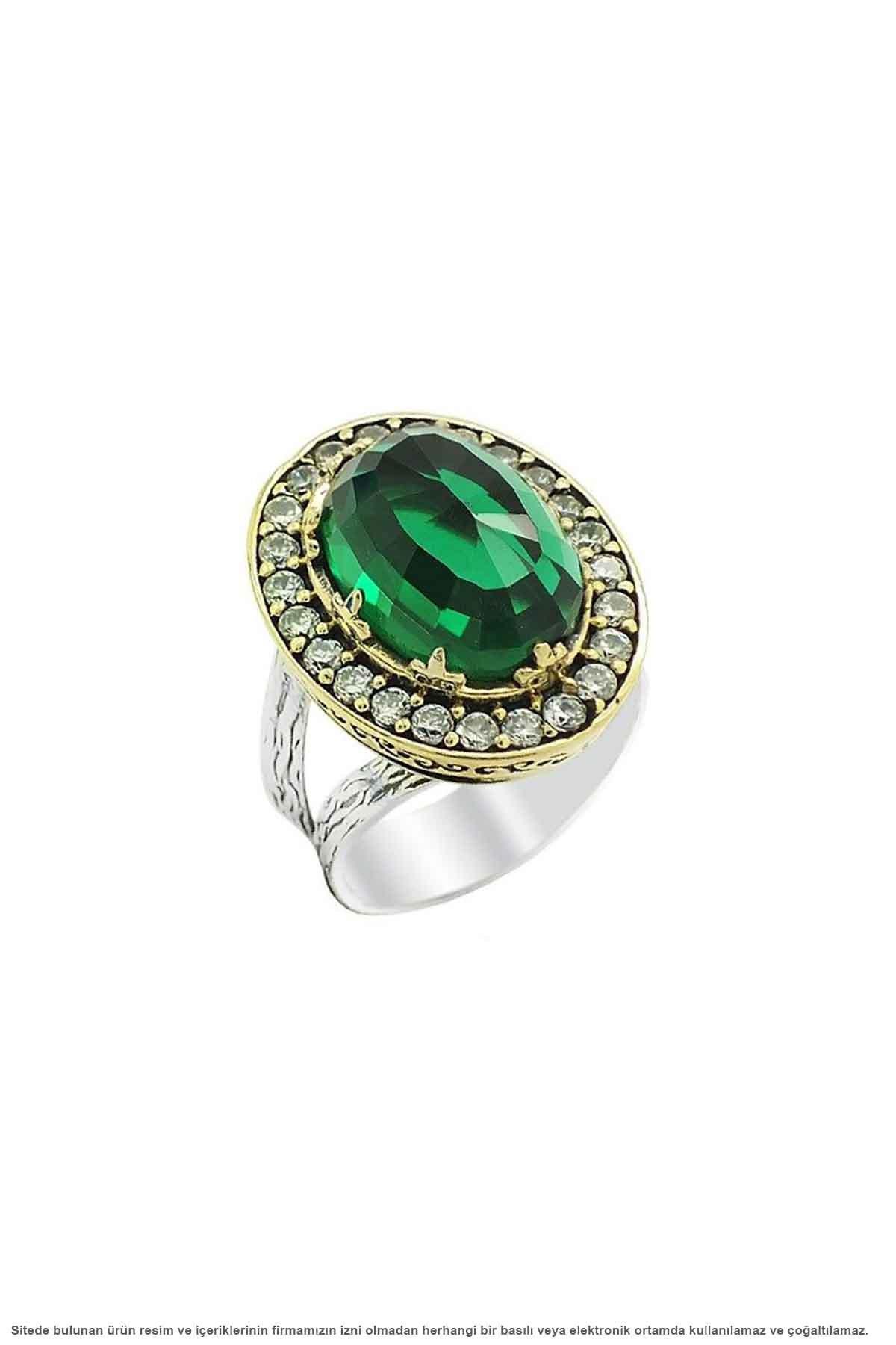 

Аутентичное женское кольцо серии Halime Султан, серебро и камень Jade Stoned зелёный
