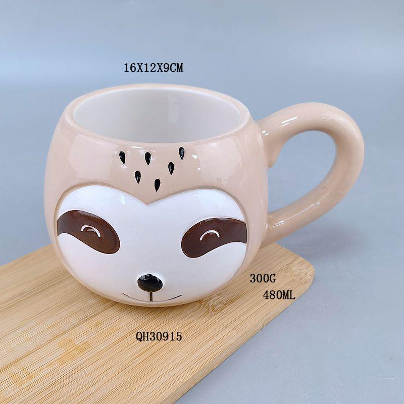 Ceramic piranha ceramic cartoon cup three-dimensional animal mug hand-painted ceramic universal coffee cup high value