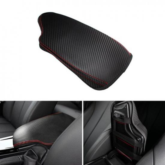 For BMW 3 Series F30 13-18 Carbon Texture+Red Line Console Armrest Leather Cover