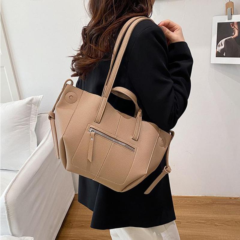 Stilvolle große Flügeltasche Damen Luxus Retro Tragetasche Koreanischer Stil Einfach Lässig Vielseitig Umhängetasche Elegante Handtasche