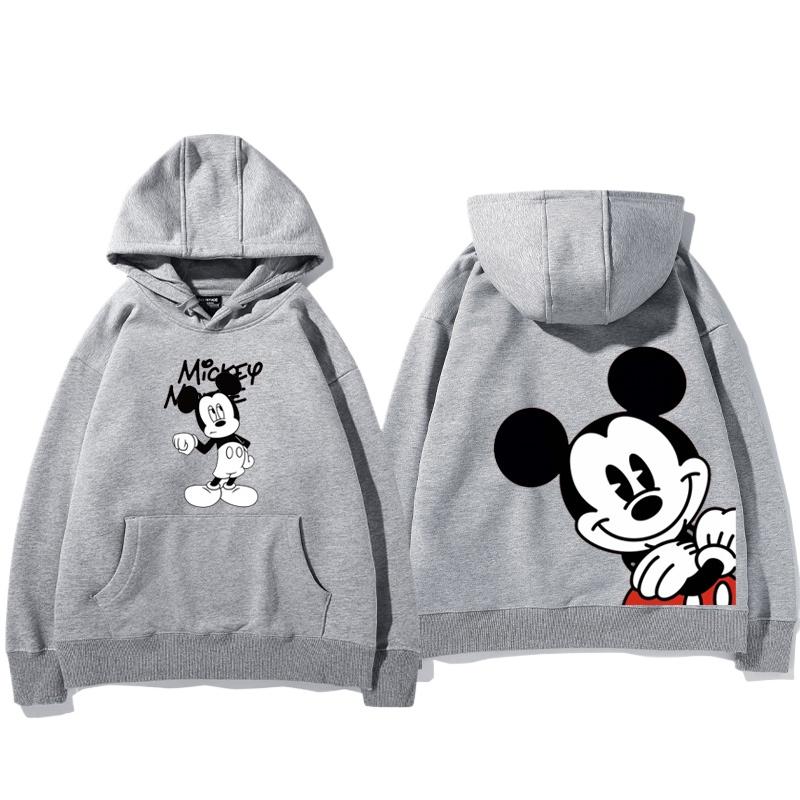 2024 Spring and Autumn Mickey Minnie Disney hoodie for male and female couples, parent-child cartoon print loose hooded clothes