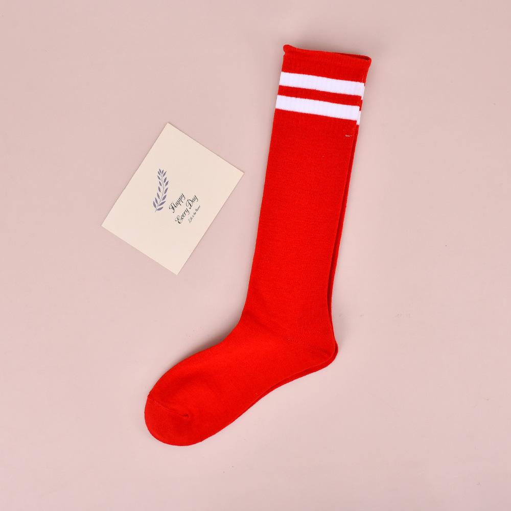 Children'S Stockings Girls' Summer Thin Boys' Football Socks Solid Color Cotton Socks High Tube White Socks Student Long Socks Tide