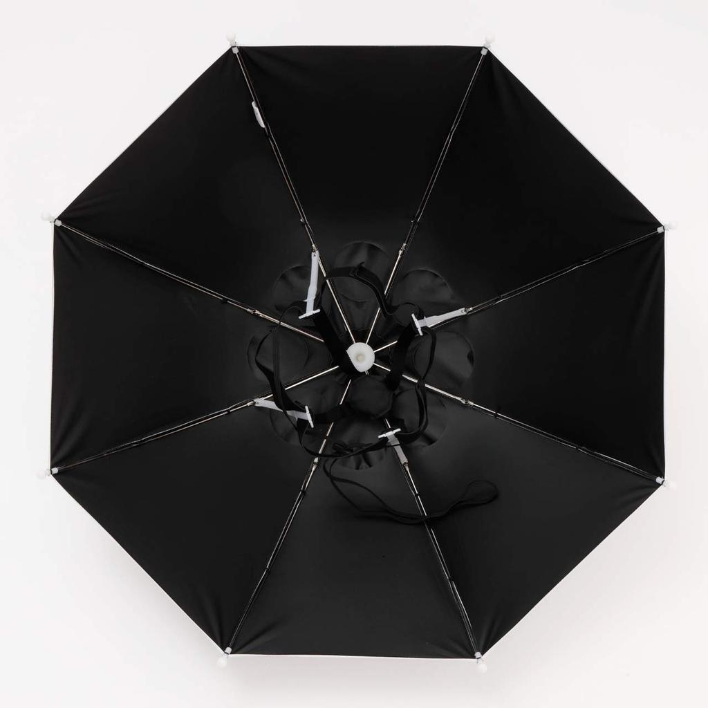 Hat Umbrella A parasol that you wear on your perfect for (Hat Umbrella) - hat, fishing, farming, gardening, etc. LIEBEN-3810 (White/Black)