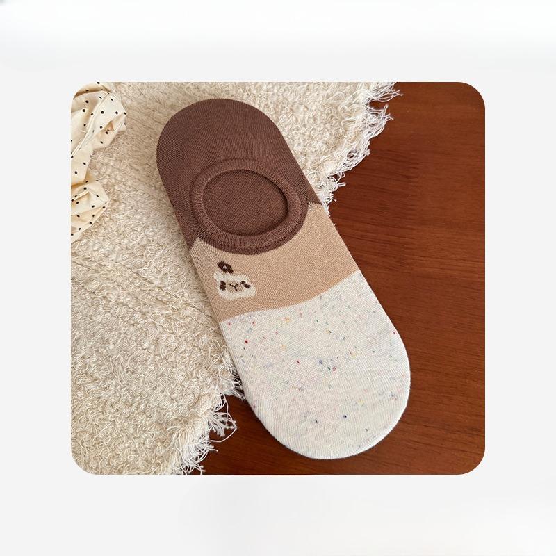 

Женские тонкие демисезонные милые носки-лодочки с мишкой, дышащие, невидимые, не сползающие 1 pair